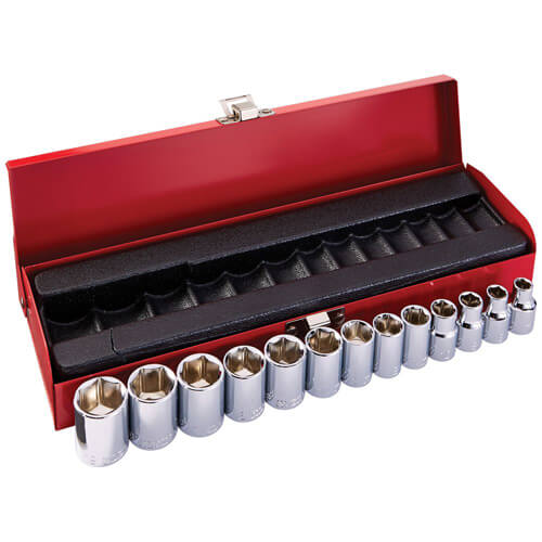 Klein® 65506 Socket Wrench Set, 6 Points, 3/8 in Drive, 13 pc