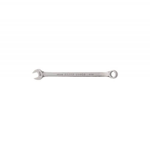 Klein® 68508 Combination Wrench, 8 mm Wrench, 12 Points, 15° Offset, 5-3/8 in OAL, Forged Alloy Steel, Polished Chrome/Nickel Plated