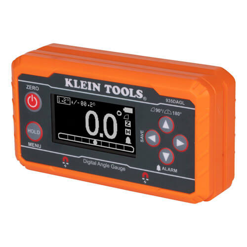 Klein® 935DAGL Digital Level, Programmable Angle, 0 to 90°, 0 to 180°, Bullseye Measuring, +/-0.2° Horizontal/Vertical Orientation