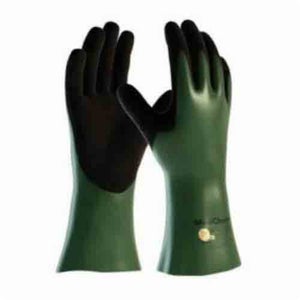 PIP® ATG® 56-633/M MaxiChem® Cut™ Chemical-Resistant Gloves, M, Engineered Yarn/Nitrile, Black/Green/White, 12 in L