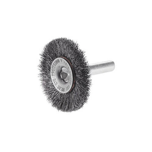 CGW® 60160 Concave Premium Radial Wheel Brush, 1-1/2 in dia Brush, 0.012 in dia Crimped Filament/Wire
