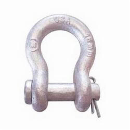 CM® M354G Super Strong Round Pin Anchor Shackle, 10 ton WLL, 1 in Size dia, 1.13 in Pin dia, Galvanized