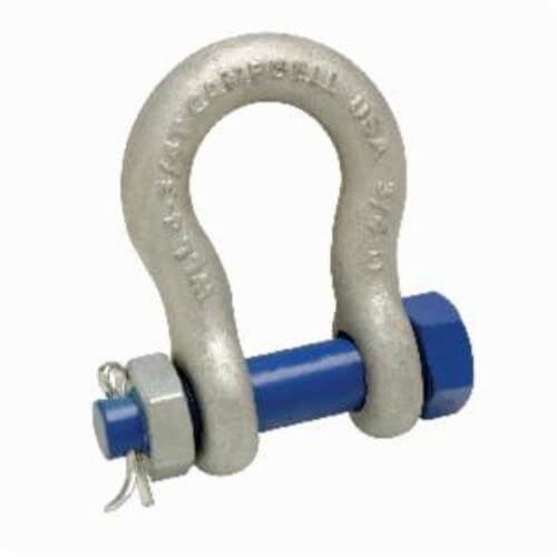 Campbell® T5391235 C-999-G Bolt Anchor Shackle, 4.75 ton WLL, 3/4 in dia, 7/8 in dia Bolt Pin, Galvanized