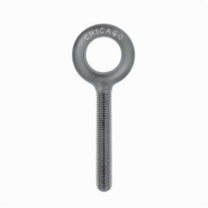 Chicago Hardware 11645 9 Plain Pattern Threaded Machinery Eye Bolt, 3/8-16, 1-1/4 in L Shank, Heat Treated Drop Forged Steel