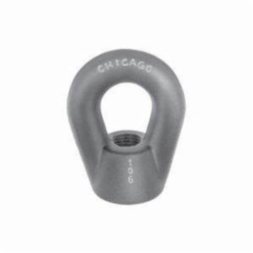 Chicago Hardware 17295 0 107 Drilled and Tapped Heavy Duty Eye Nut, 1-1/2-6, Drop Forged Steel, 17.8 ton Working