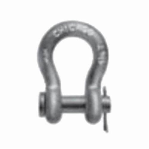 Chicago Hardware 21150 5 Round Pin and Cotter Anchor Shackle, Class 1, 8.5 ton WLL, 1 in Size dia, 1-1/8 in Pin dia, Galvanized