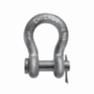 Chicago Hardware 21150 5 Round Pin and Cotter Anchor Shackle, Class 1, 8.5 ton WLL, 1 in Size dia, 1-1/8 in Pin dia, Galvanized