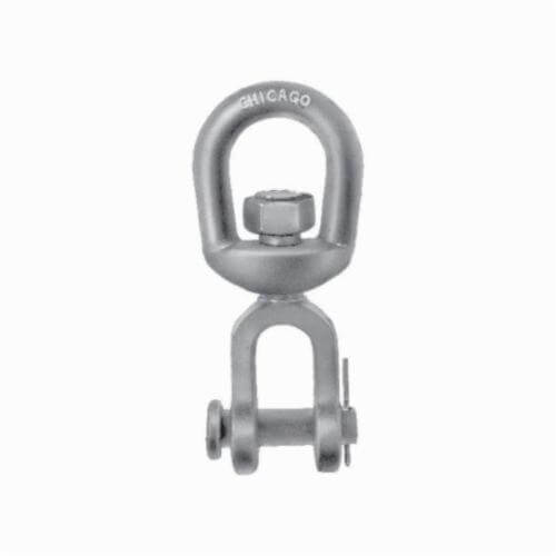 Chicago Hardware 21605 0 Jaw and Eye Swivel with Cotter, 0.43 ton Load, 1/4 in Trade, Drop Forged Steel, 5/8 x 25/32 in x 3/4 in Eye