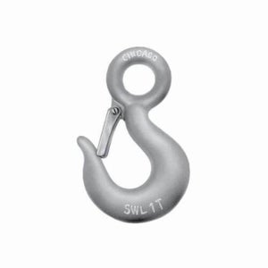 Chicago Hardware 22675 2 Safety Hook, 3 ton Load, Eyelet Attachment, Drop Forged Steel