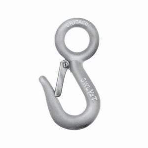 Chicago Hardware 22960 9 Safety Snap Hook, 1000 lb Load, Eyelet Attachment, Drop Forged Steel