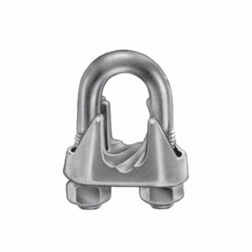 Chicago Hardware 23190 9 Wire Rope Clip, 1/2 in, Malleable Iron, 3 Clips, 11-1/2 in Rope Turn Back