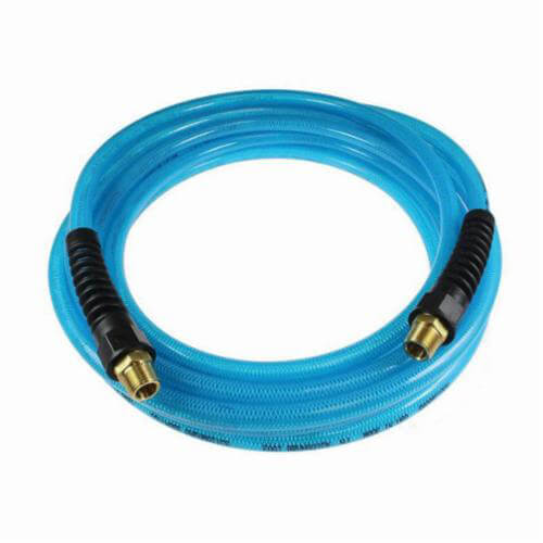 Coilhose® PFE60506T Flexeel® PFE6 Straight Air Hose with Reusable Strain Relief, 3/8 in, 3/8 in MPT Rigid, 50 ft L, -40 to 165°F