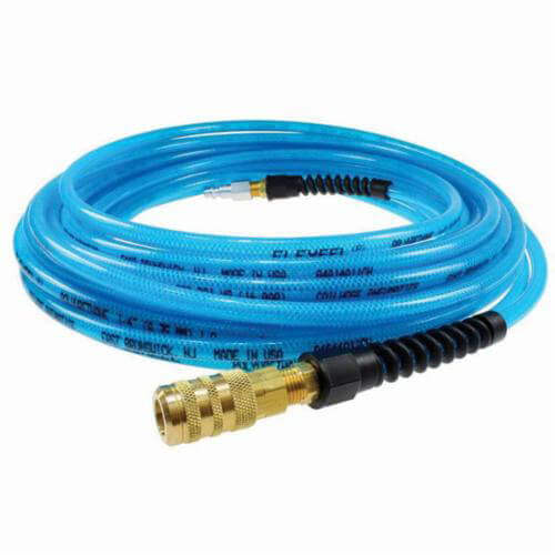 Coilhose® PFE4050TS15X Flexeel® Straight Air Hose & Quick Connect, 1/4 in, 1/4 in Industrial Six Ball Coupler & Connector, 50 ft L