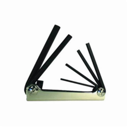 Eklind® 21151 Classic Long Key Set, 6 pc, 3 to 10 mm Hex, Fold-Up Handle, ANSI B18.3, Alloy Steel, Black Oxide