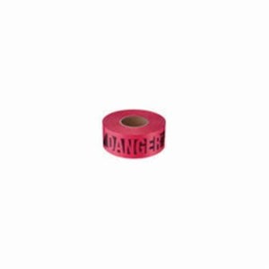 Empire® 76-0604 Reinforced Barricade Tape, Red, 500 ft L x 3 in W, DANGER/PELIGRO Legend, Plastic