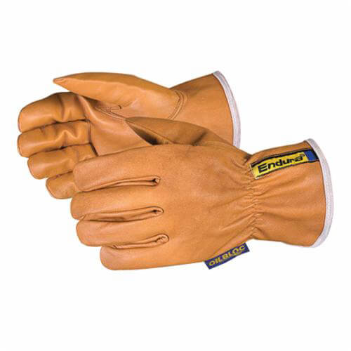 Superior Glove® 378GOBKLM Endura® General Purpose Gloves, Driver, M, Oilbloc™/Grain Goatskin Leather, Slip-On Cuff, Tan