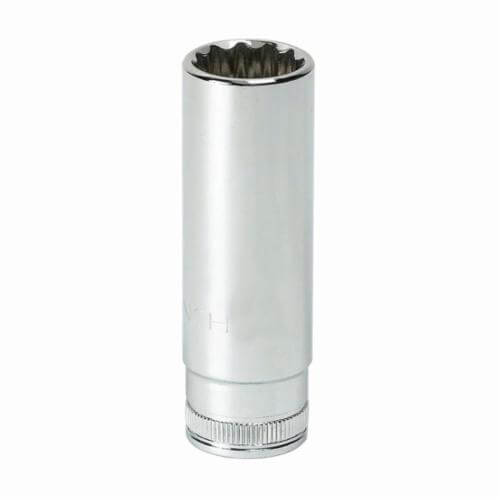 GearWrench® 80398 Socket, Deep Length, Metric, Square Drive, 3/8 in Drive, 16 mm Socket, 63.5 mm OAL, 10.1 mm Opening Depth