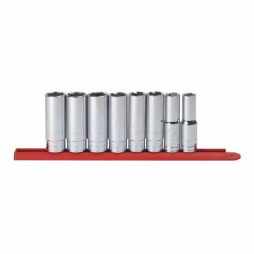 GearWrench® 80705 Socket Set, Imperial, 8 pc, 6 Points, 9/16 to 3/4 in Included Socket Size, 1/2 in Drive, Polished Chrome