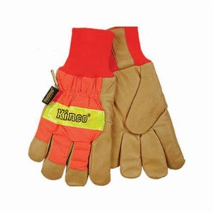 Kinco® Heatkeep® 1938KW Leather Palm Glove, High Visibility, Heat Keep Thermal, Heat Resistant, Orange