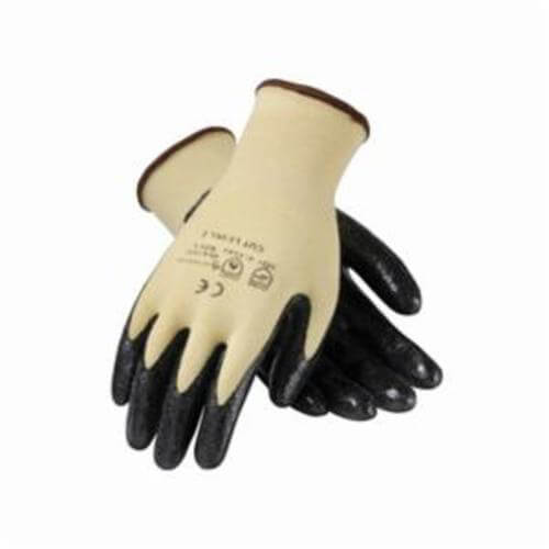 G-Tek® 09-K1450 Kev™ Cut-Resistant Glove, ANSI/ISEA Cut Level: A2, Abrasion/Cut/Puncture/Tear Resistant, 8.7 in Length, Black/Yellow