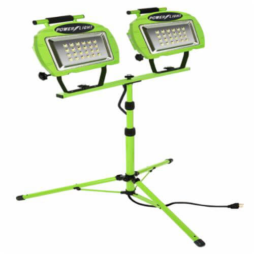 Southwire® L1322SW Portable Work Light, LED Lamp, 20 W, 12 VDC, Floor Stand Base, 2 Heads