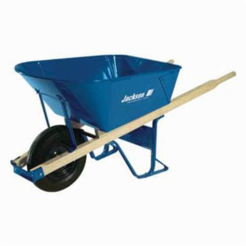 Jackson® M11FFBB Heavy Duty Contractor Wheelbarrow with Folded Tray, Flat Free Tire, 6 cu-ft, 1 Wheels, Steel Tray