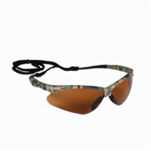 KleenGuard* 19644 V30 Nemesis® Lightweight Safety Glasses with Neck Cord, Anti-Scratch, Copper Lens, Wrap Around Nylon Frame, Camouflage