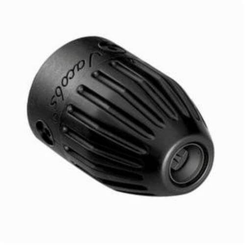 Jacobs® 30726 DC4595 Keyless Drain Chuck, 1/4 to 1/2 in Capacity, 13/16-20 Mounting, 2.49 in Closed Length, 2.49 in Open Length