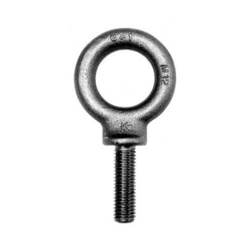 Ken Forging M12 Fully Threaded Shoulder Pattern Eye Bolt, M12x1.75, 38 mm L Shank, Drop Forged Carbon Steel
