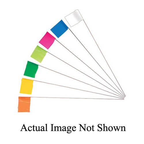 Keson® STK21GR Surveyor Stake Flag, 3-1/2 in H x 2-1/2 in W, Glo-Red
