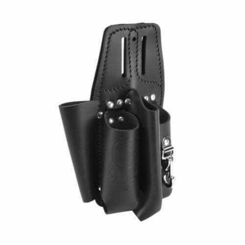 Klein® 5118C Slotted Tool Pouch, 4 pocket, For use with 7 to 9 in Side Cutting Plier, Screwdriver, Leather, Black