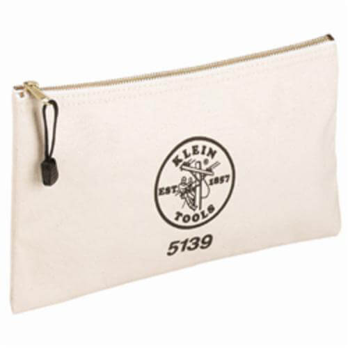 Klein® 5139 Zipper Tool Bag, #10 Canvas, White