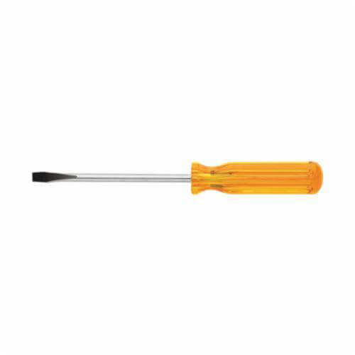 Klein® BD144 Screwdriver, 1/4 in Keystone Point, Steel Shank, 8-1/2 in OAL, Plastic Handle, Nickel Polished Chrome