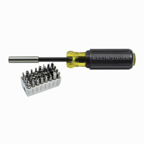 Klein® 32510 Magnetic Tamperproof Multi-Bit Screwdriver, 32 pc, Cushion Grip Handle, Steel