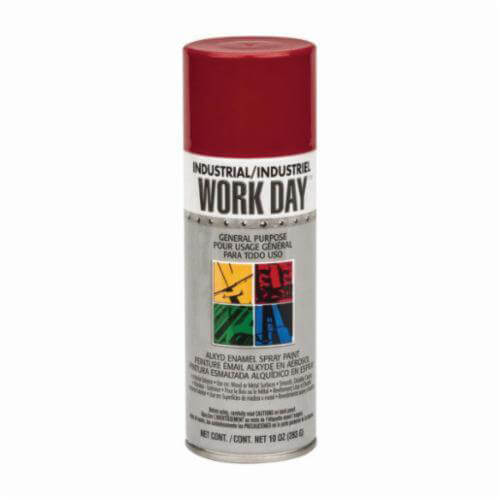 Krylon® Work Day™ A04404000 Enamel Spray Paint, 16 oz Container, Liquid Form, Red, 9 to 13 sq-ft Coverage, 12 min Curing