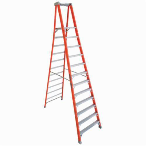 Louisville® FXP1712 FXP1700 Extra Heavy Duty Non-Conductive Professional Platform Stepladder, 12 ft Ladder, 300 lb Load