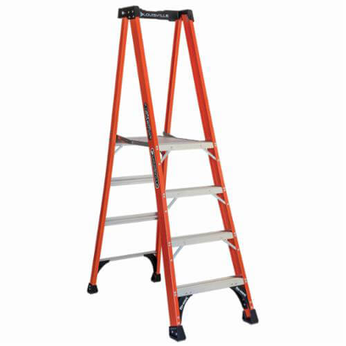 Louisville® FXP1804HD FXP1800HD Extra Heavy Duty Non-Conductive Professional Platform Stepladder, 4 ft Ladder, 375 lb Load