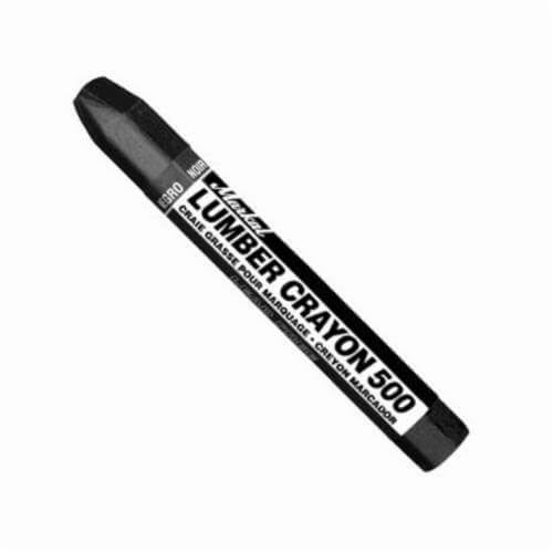 Markal® 080323 500 Clay Based Lumber Crayon, 1/2 in Hex Tip, Black