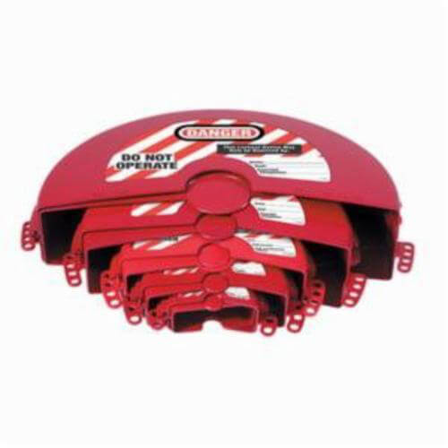 Master Lock® 485 Rotating Gate Valve Lockout, Fits Handle 1 to 13 in, 4 Padlocks, 5/16 in Max dia Padlock Shackle, Thermoplastic