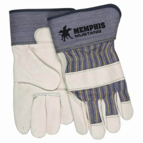 MCR Safety 1935 Series Leather Palm Glove, Premium Grade, Cowhide Leather, Abrasion Resistant, 9.63 in Length, Beige