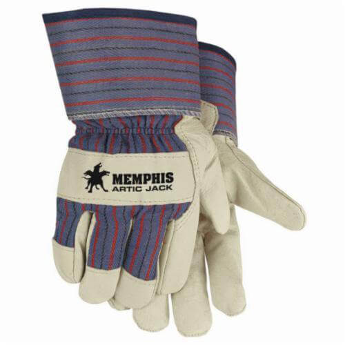 MCR Safety 1965 Series Leather Palm Glove, Premium Grade, Cotton Thread/Leather/Polyester, Cold Resistant, 10.11 in, Beige