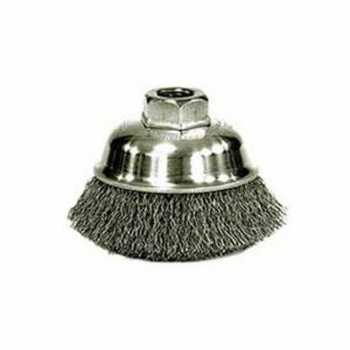 Weiler® 13176 Mighty-Mite® Cup Brush, 3-1/2 in dia Brush, M10x1.5 Arbor Hole