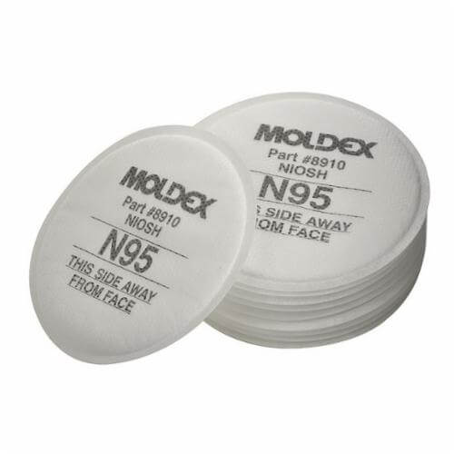 Moldex® 8910 Low Profile Particulate Pre-Filter, For Use with Moldex® 7000, 8000 and 9000 Series Respirators, N95 Filter Class, 0.95 Filter Efficiency