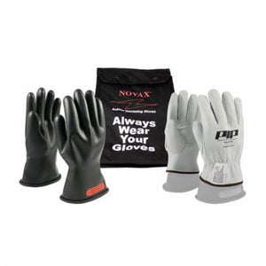Novax® 150-0-11/7 Insulating Unisex Electrical Safety Gloves, Size 7, Natural Rubber, 11 in L, ASTM Class 0, 1000 VAC/1500