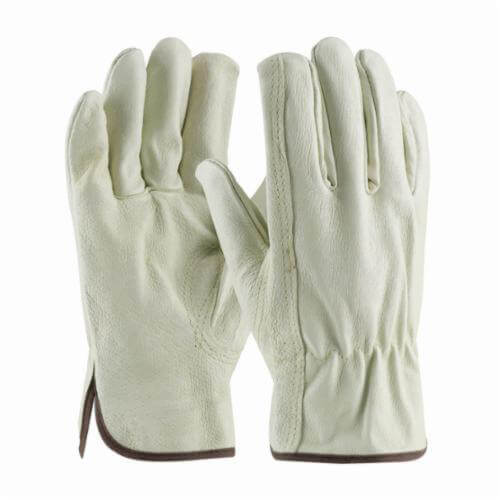PIP® 70-368 Drivers Glove, Premium Grade, Keystone Thumb, Grain Pigskin Leather Palm, Abrasion/Moisture Resistant, Natural