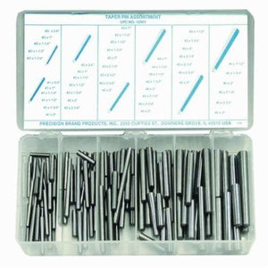 Precision Brand® 12907 Taper Pin Assortment, 100 pc, Low Carbon Steel