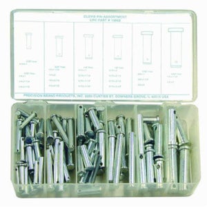 Precision Brand® 13965 Clevis Pin Assortment, 83 pc, Low Carbon Steel, Plated