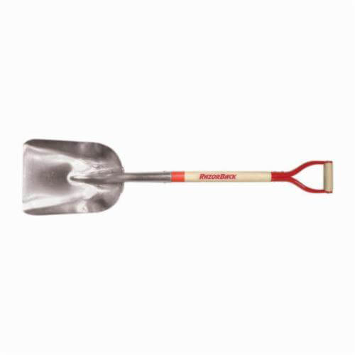 Razor-Back® 50154 Eastern Pattern Scoop Shovel, Aluminum Blade, 31 in Handle Length, Hardwood Handle