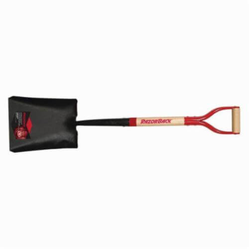 Razor-Back® 55221 Square Point Shovel with Traditional Socket, Steel Blade, 27 in Handle Length, Hardwood Handle