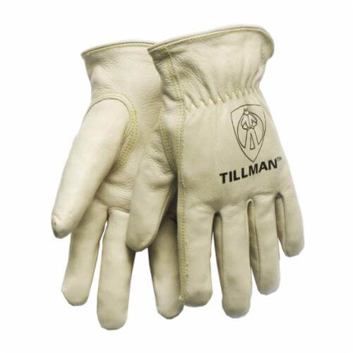 Tillman™ 1424XL 1424 Premium Grade General Purpose Gloves, Drivers, Gunn Cut/Keystone Thumb Style, XL, Cowhide Leather, Pearl